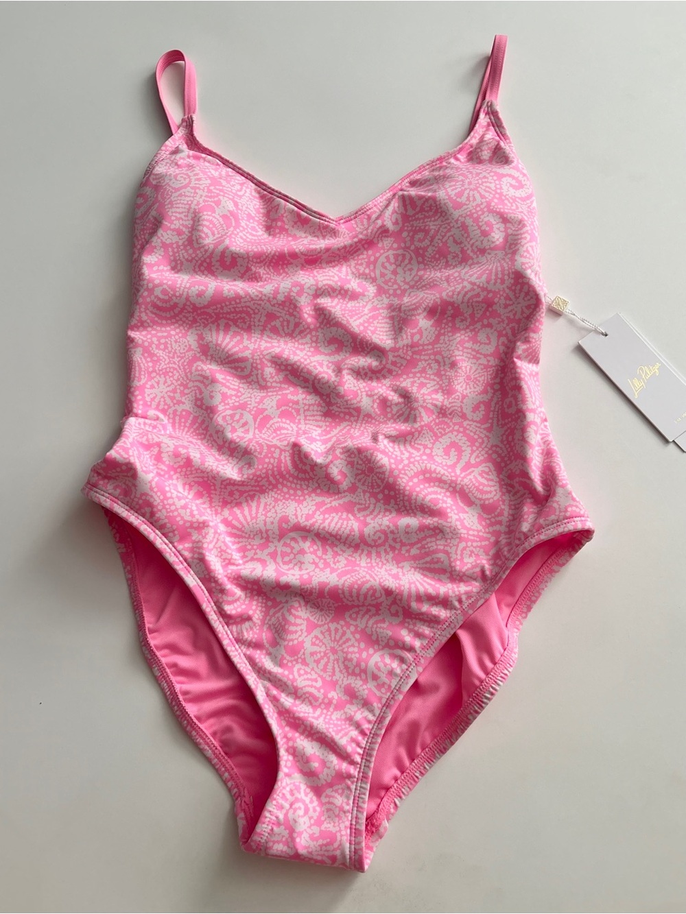 Lilly Pulitzer Swim One Piece Swimsuit Klynn Rousseau Pink Strappy Back Nwt
